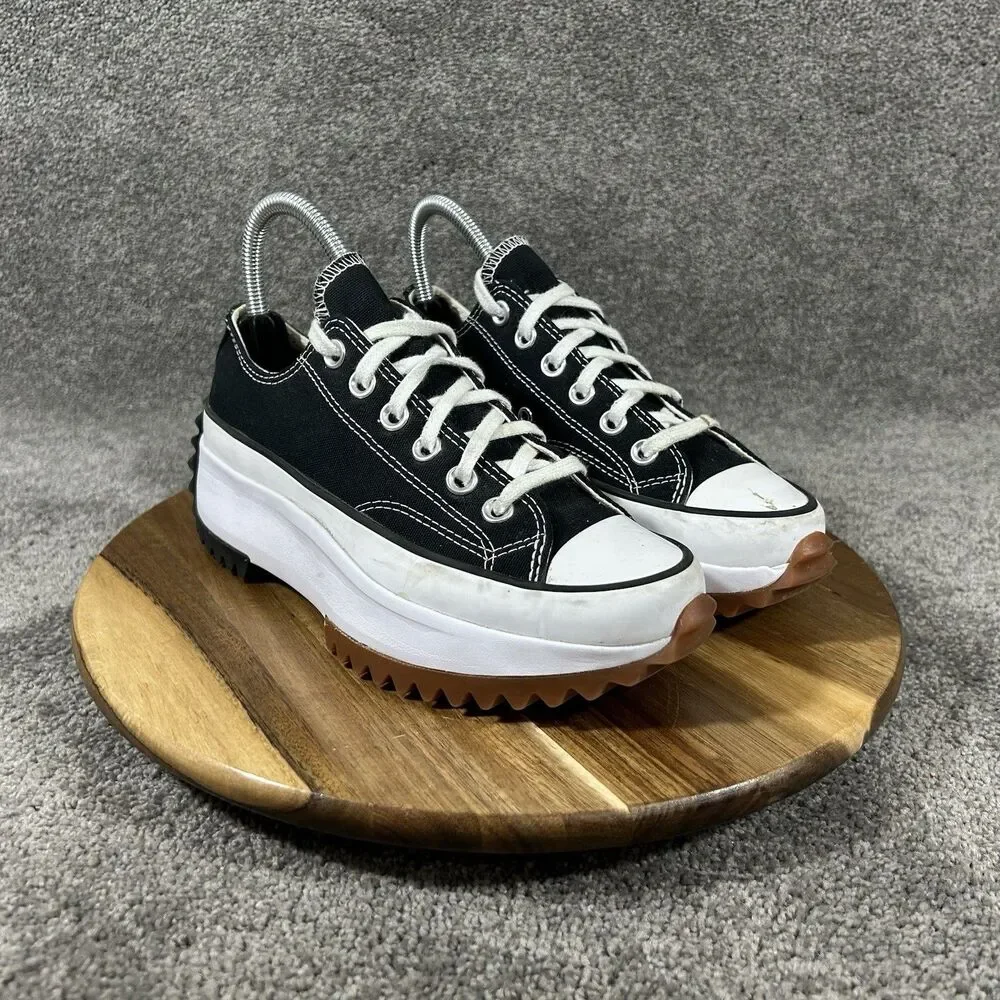 Converse Run Star Hike Ox Low Top Women’s Size 6 Black White Gum Platform Shoes